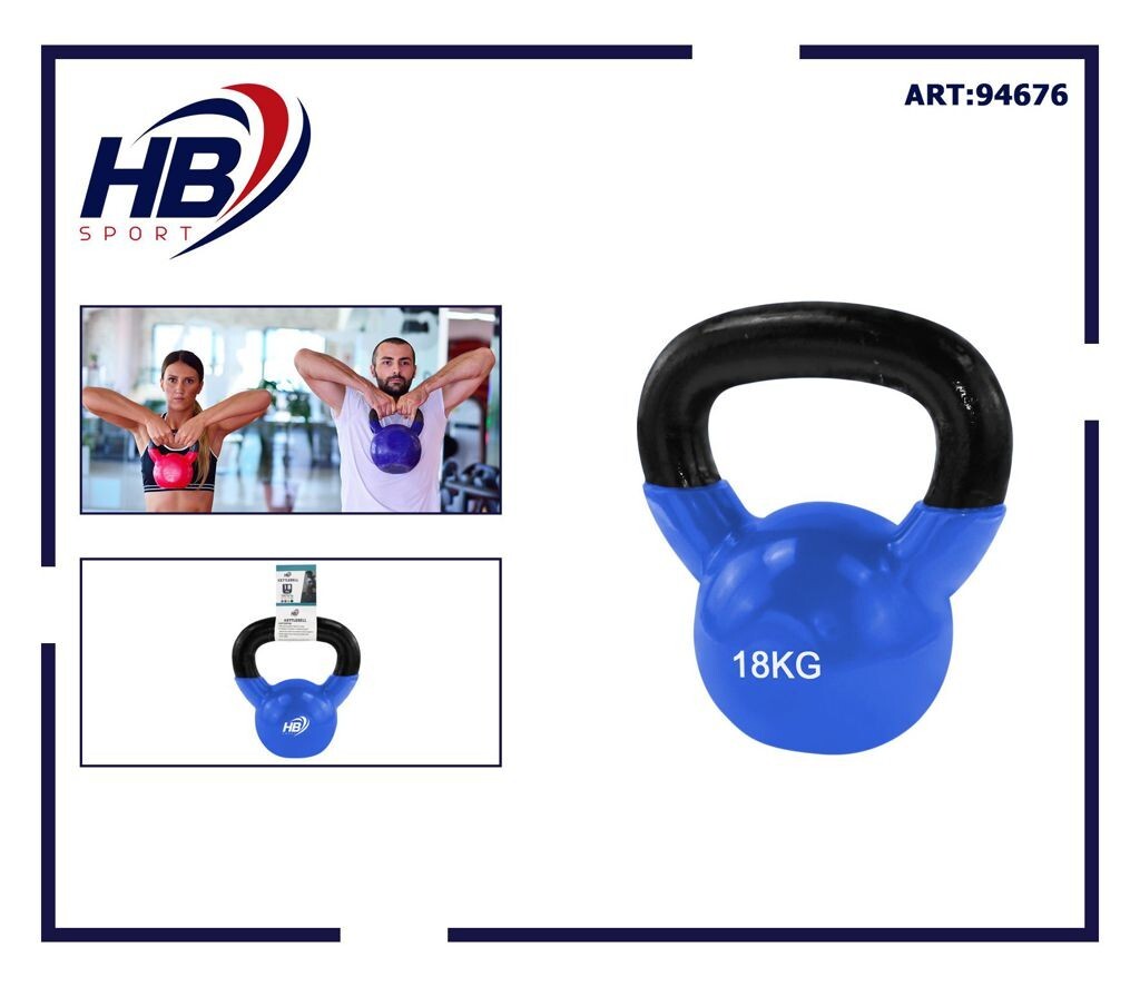 Kettlebell Peso In Ghisa Manubrio Per Palestra Crossfit Fitness 18Kg dfh