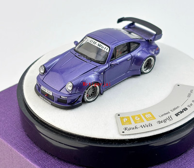 TG PGM 1:64 Purple RWB 930 Round Classic Sports Model Diecast Metal Car New