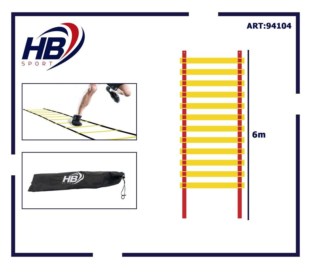 Scala Veloce Calcio 6m Regolabile 12 Step Allenamento Coordinazione Ostacoli dfh