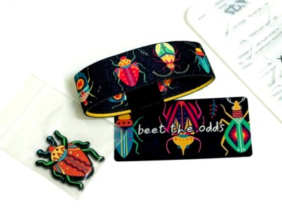 ZOX **BEET THE ODDS Rarebear** Silver Strap Large Wristband w/Card & Magnet NEW