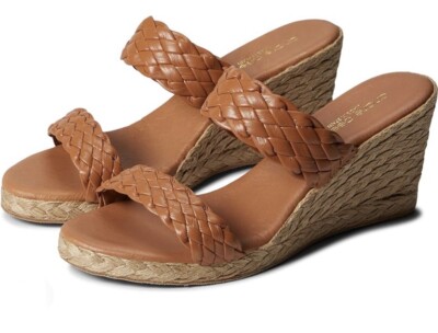 Andre Assous Women s Aria Espadrille Wedge Sandal Woven Leather Size 10