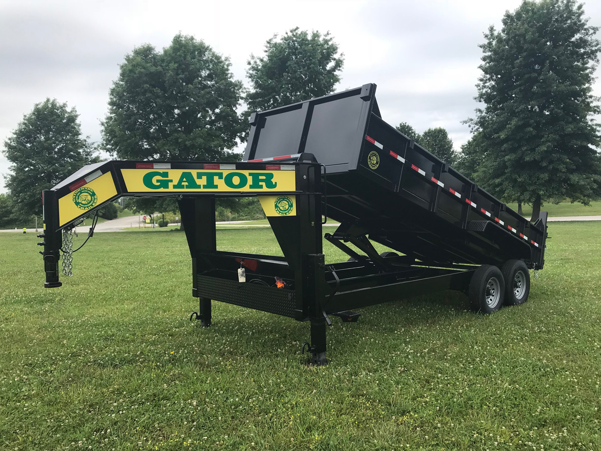 DUMP TRAILER--16FT-GOOSENECK--2/7000# AXLES, 16