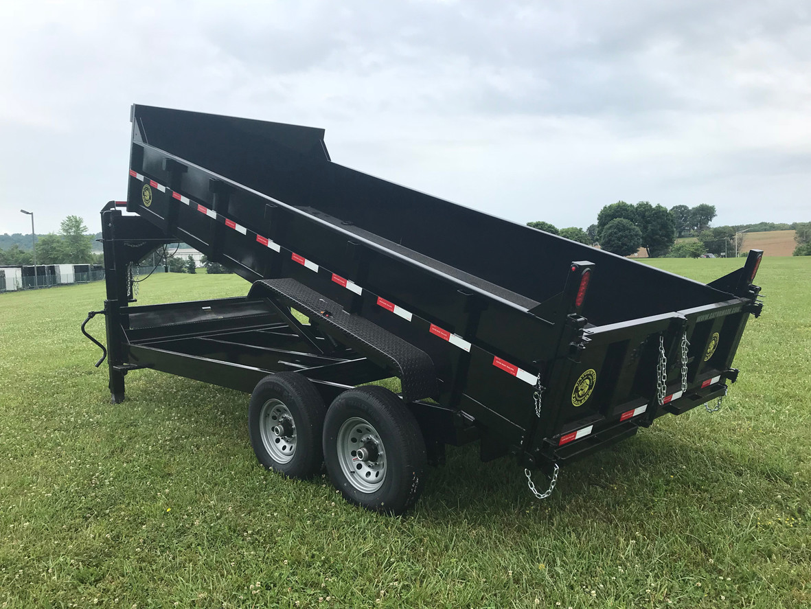 DUMP TRAILER--16FT-GOOSENECK--2/7000# AXLES, 16