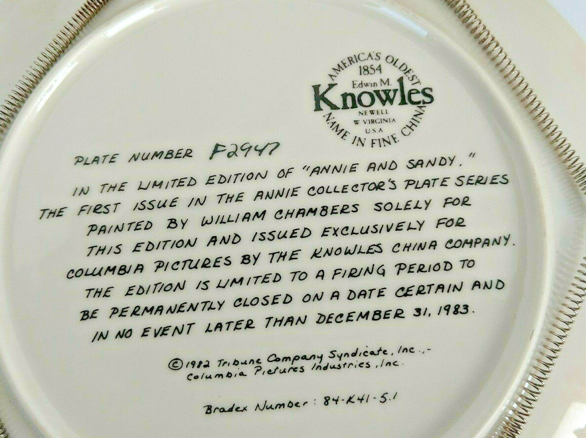Knowles Limited Edition Annie And The Orphans And Annie And Sandy Plates Set