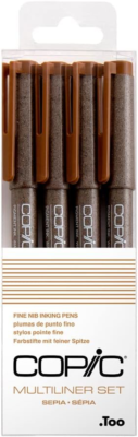 Multiliner Sepia Pigment Based Ink, 4-piece Set
