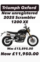 Stunning Brand New Unregistered 2025MY Triumph Scrambler 1200 XE Motorcycle 