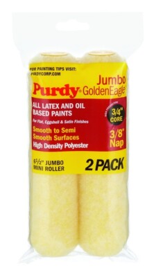 Purdy 140626022 Golden Eagle Polyester Mini Paint Roller Cover 6.5 Wx3/8 Nap in.