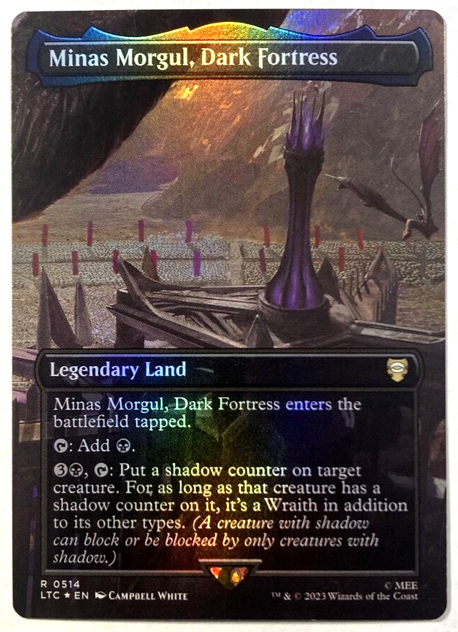 MTG Minas Morgul, Dark Fortress *BORDERLESS FOIL* The Lord MTG Minas Morgul, Dark Fortress *BORDERLESS FOIL* The Lord