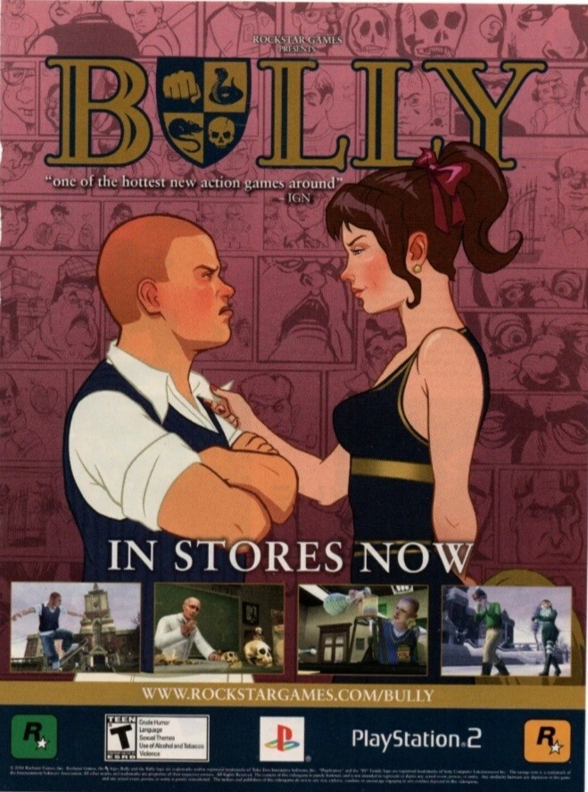Bully make. Bully постер. bully ps2. постер плейстейшен. rockstar постер.