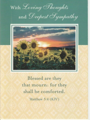 Sympathy Card & Envelope: Sunflowers, Matthew 5:4 By Papercraft