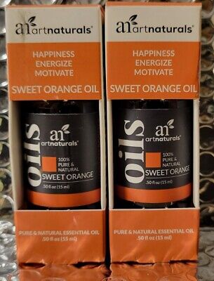 LOT OF 2: Art Naturals Essential Oils .50fl oz (15ml) Sweet Orange Oil  Pure&Nat