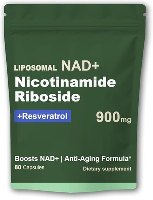 Liposomal NAD Supplement for Cellular Health Anti-Aging Energy Focus 80 Capsules