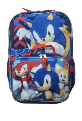 Sonic the Hedgehog School 16'' Backpack with Detachable Insulated Lunch Box