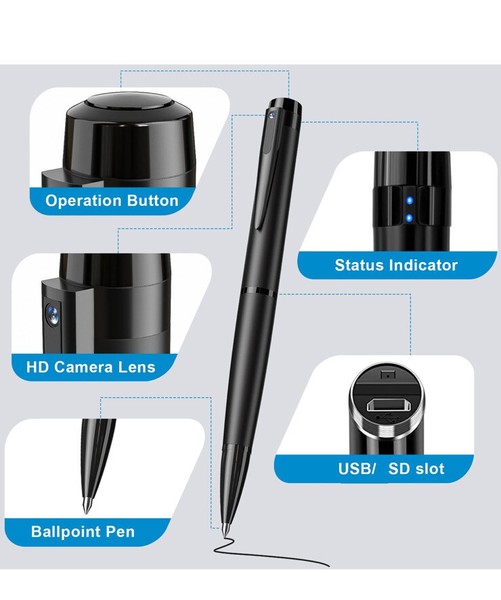 64GB Hidden Video Camera, 1080P Mini Portable Pen  Video Camera - Image 5