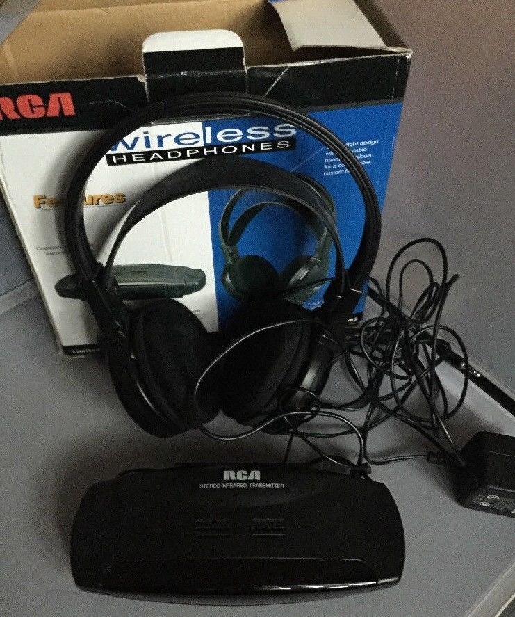 RCA Whr120rs Stereo Infrared Wireless Headphones w/ Wide Angle Transmitter