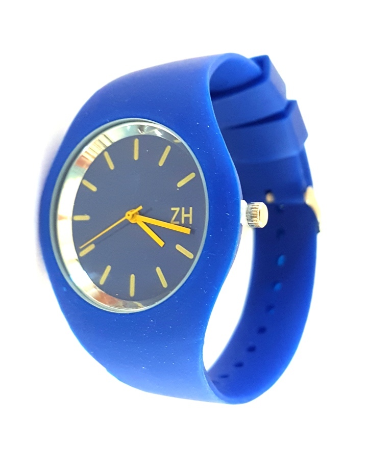 Orologio Da Polso ZH Uomo Analogico Quarzo Moderno Fashion Casual Gomma Blu lac 1