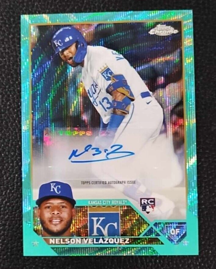 スポーツ選手 stadium club topps auto NELSON VELAZQUEZ 2023 Topps Stadium Club Nelson Velazquez RC Cubs Rookie On