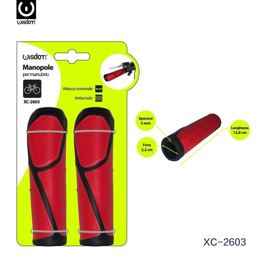 Coppia Manopole Per Manubrio Sterzo Bici Bicicletta Universale Xc-2603 wis