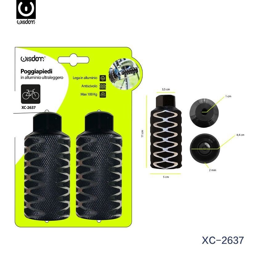 Coppia Poggiapiedi In Alliminio Leggero Antiscivolo Bici Bicicletta Xc-2637 wis