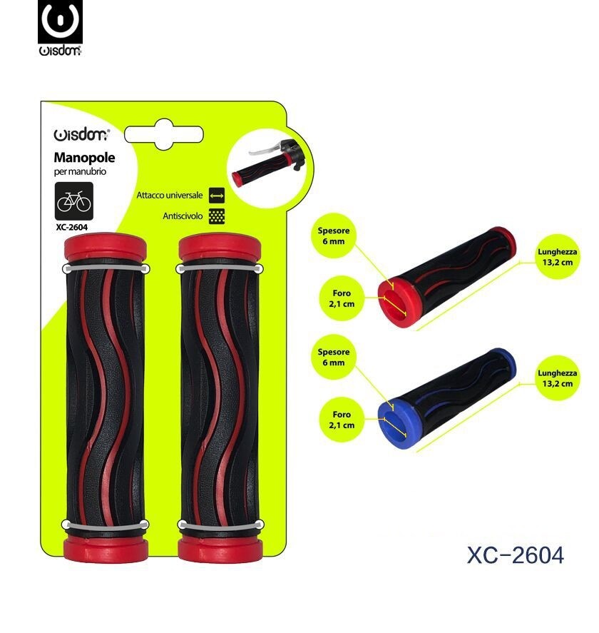 Coppia Manopole Per Manubrio Sterzo Bici Bicicletta Universale Xc-2604 wis