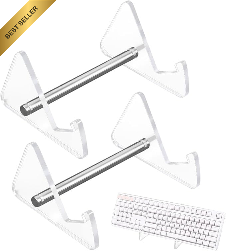 2Pcs Clear Keyboard Shelf Keyboard Display Rack Acrylic Iron Portable Removable