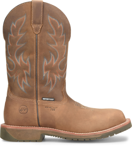 Pre-owned Double-h Boots Men's 12” Brockton Composite Toe Waterproof Ice™ Roper Work Boot In Medium Bro