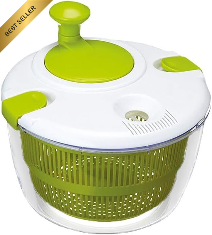 5L Salad Spinner Vegetable Lettuce Washer Effortless Handle Quick Drying Bowl