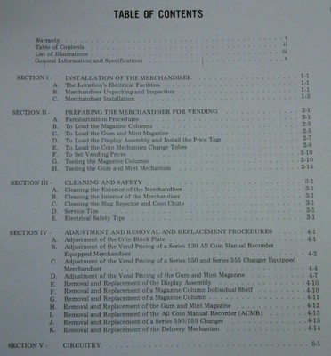 National Vendor Candy Vending Machine MANUAL Crown CC Deluxe (my code # 70)