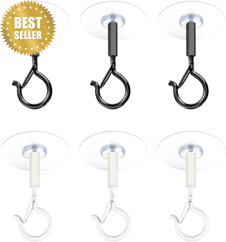 6 Pack Adhesive Ceiling Hooks for Planters Lanterns Decorations