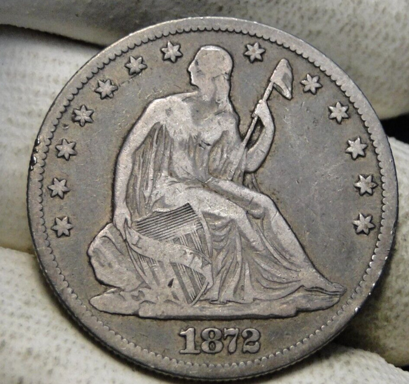 1872 CC Seated Liberty Half Dollar