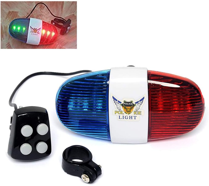 Bicycle Police Sound Light Bike LED Light Electronic Horn Siren Horn, 6 LED Ligh