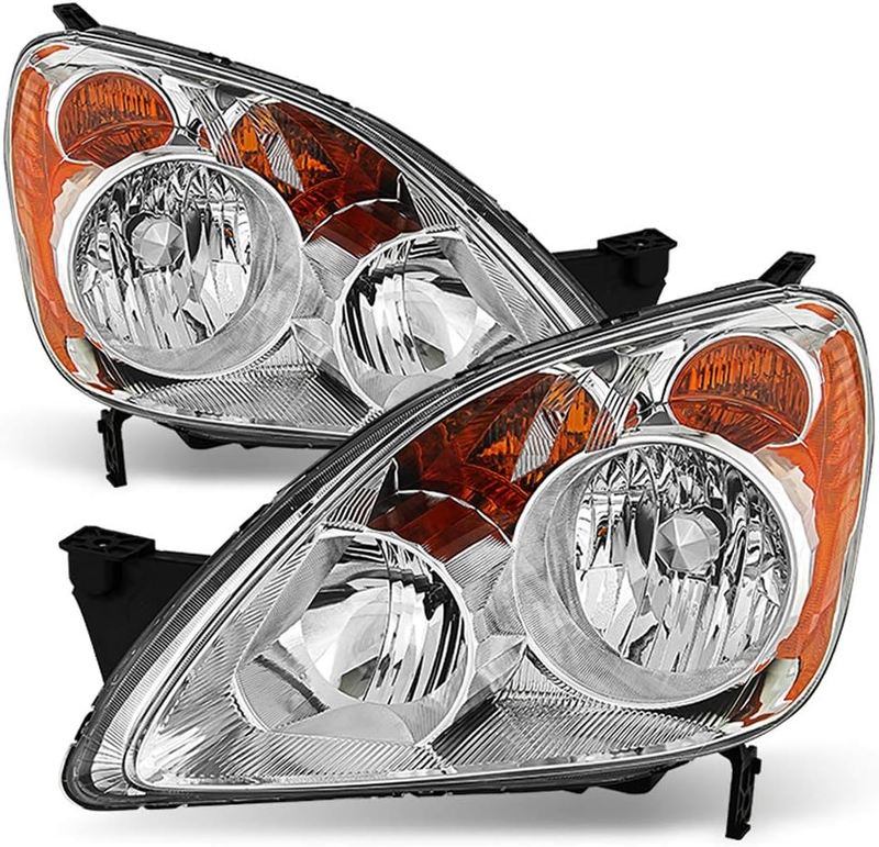 Chrome Housing Headlights Left Right Pair for 2005-2006 Honda CRV CR-V UK Built