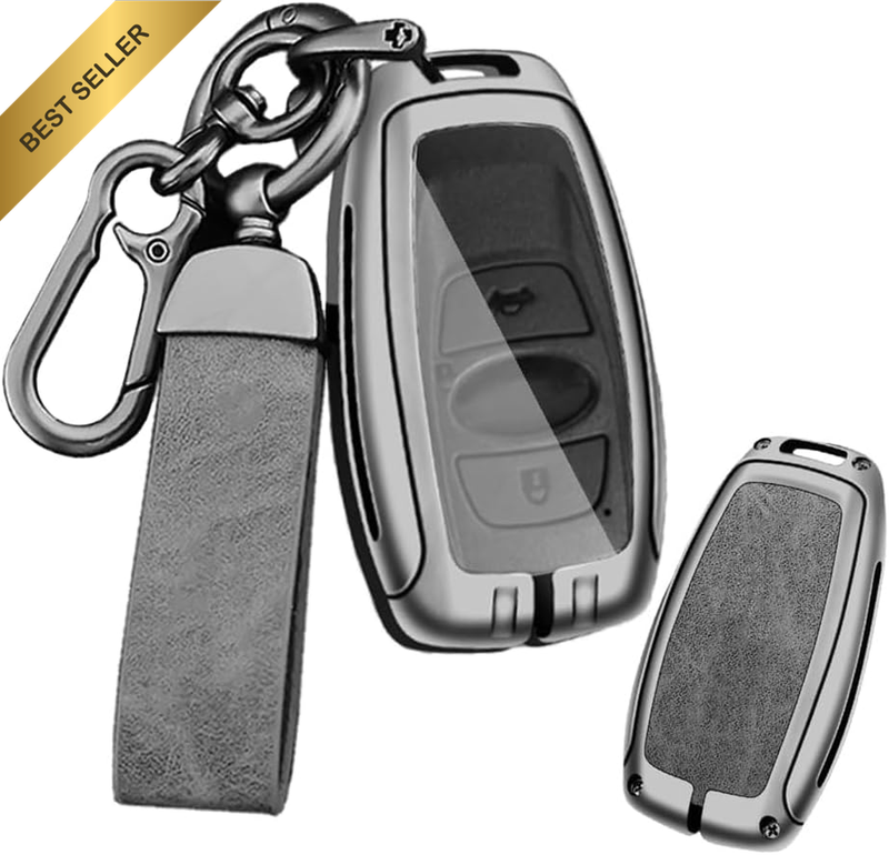 Alloy Leather Car Key Fob Cover Fit for Subaru BRZ Forester Legacy Outback WRX S