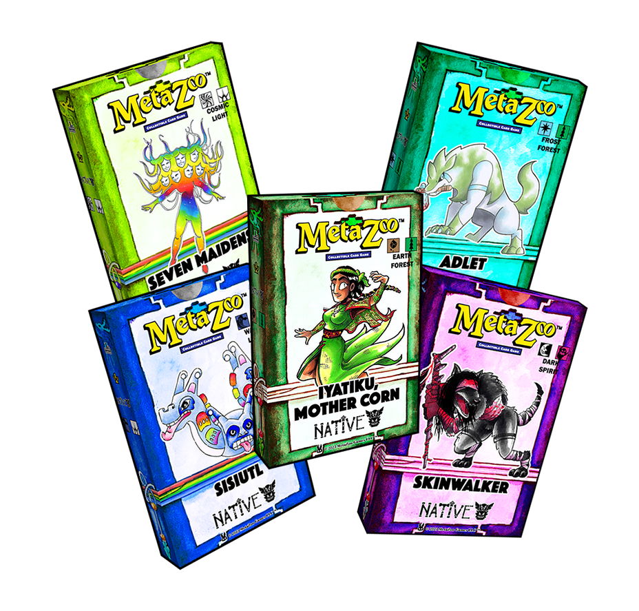 Набор из всех 5 тематических колод Native 1st Edition MetaZoo TCG НОВАЯ ЗАПЕЧАТАННАЯ