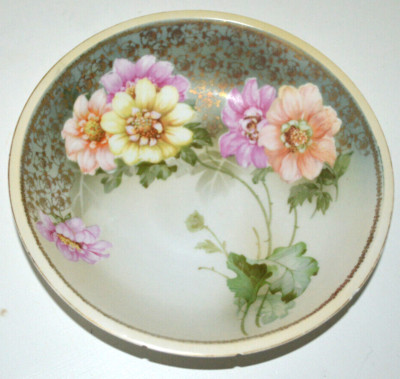 VTG RS TILLOWITZ BOWL SILESIA SERVING BOWL FLORALS Porcelain 9.25'' vg