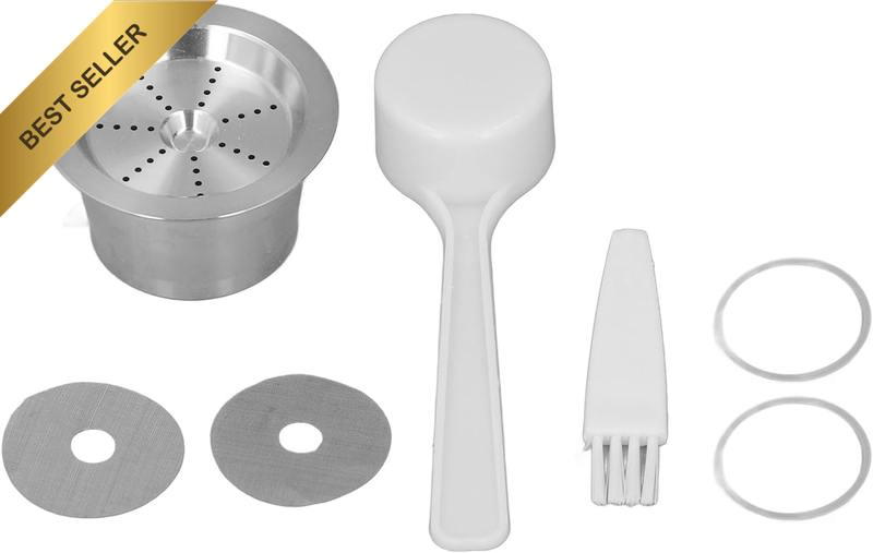 Refillable Coffee Capsules, Stainless Steel Reusable Coffee Pods with Double Fil