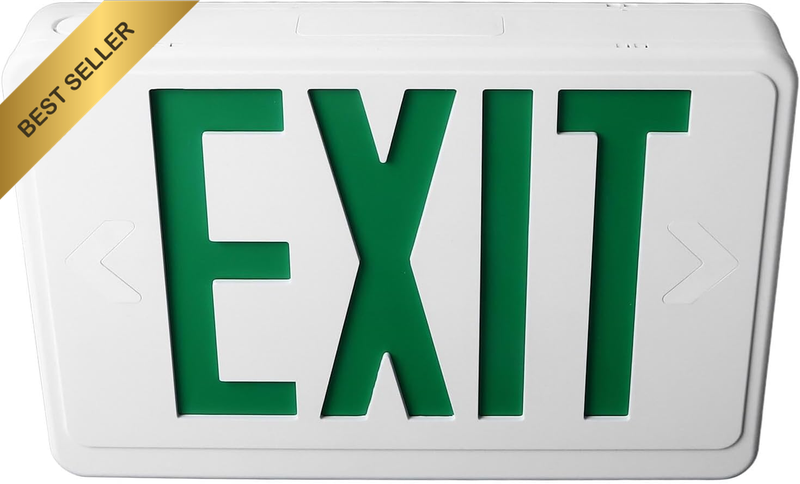 Green Exit Sign, 3W LED Emergency Exit Light with 1000Mah Battery, Glow in the D