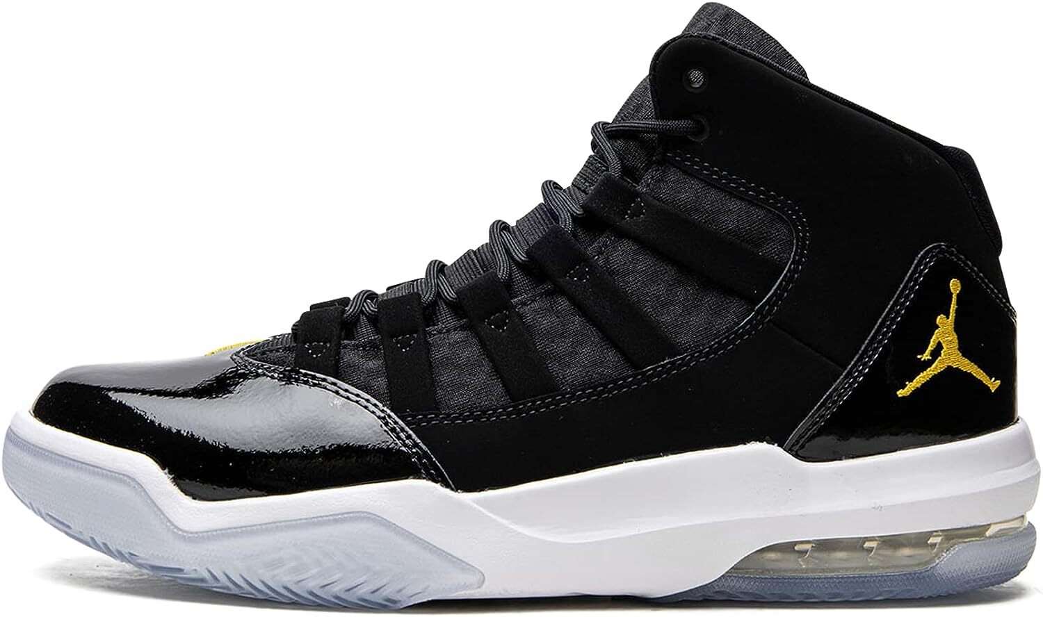 

Мужские кроссовки Nike Air Jordan Max Aura Black University Gold AQ9084-041 размер 11, Черный, Air Jordan Max Aura