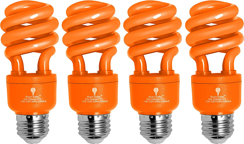 Orange Light Replacement Bulbs Decorative Illumination 4 Pack 13 Watts