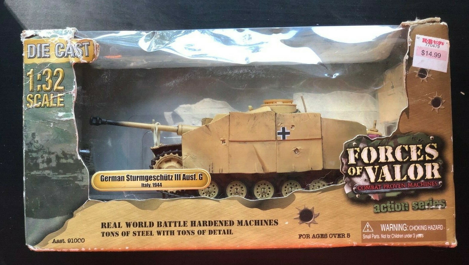 FORCES OF VALOR 1:32 DIECAST GERMAN STURMGESCHUTZ III AUST.G