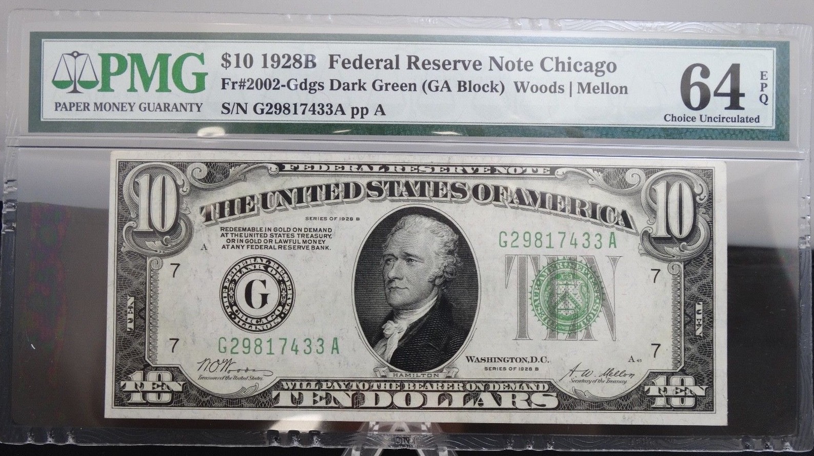 SEQUENCE OF SIX 1928B $10 FEDERAL RESERVE NOTES 2 PMG 64, 2 PMG 65 & 2 PMG 66