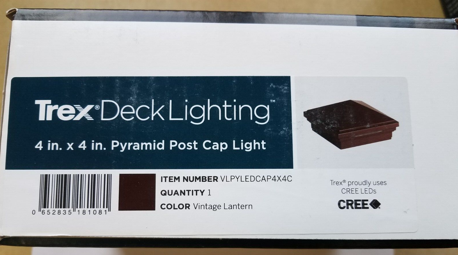 TREX DECK PYRAMID LED POST CAP LIGHT - VINTAGE LANTERN - VLP