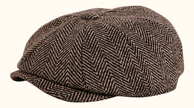 'Shelby' Brown Tweed Zeitungsjunge Knopf Top Schiebermütze Von Gamble & Gunn