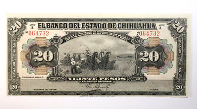1913 - El Banco Del Estado de Chihuahua - 20 Pesos - Series-A