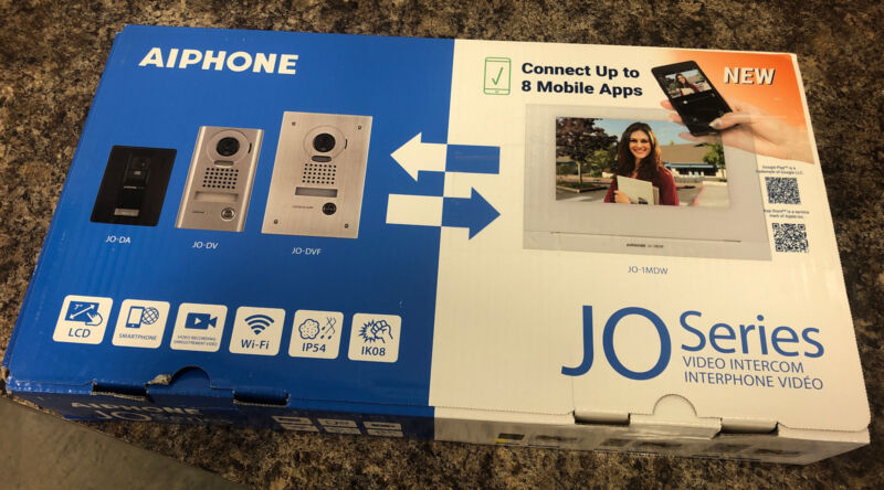 Aiphone Intercom JOS-1AW Mobile-Ready Box Set w/ Standard, Surface-Mount station