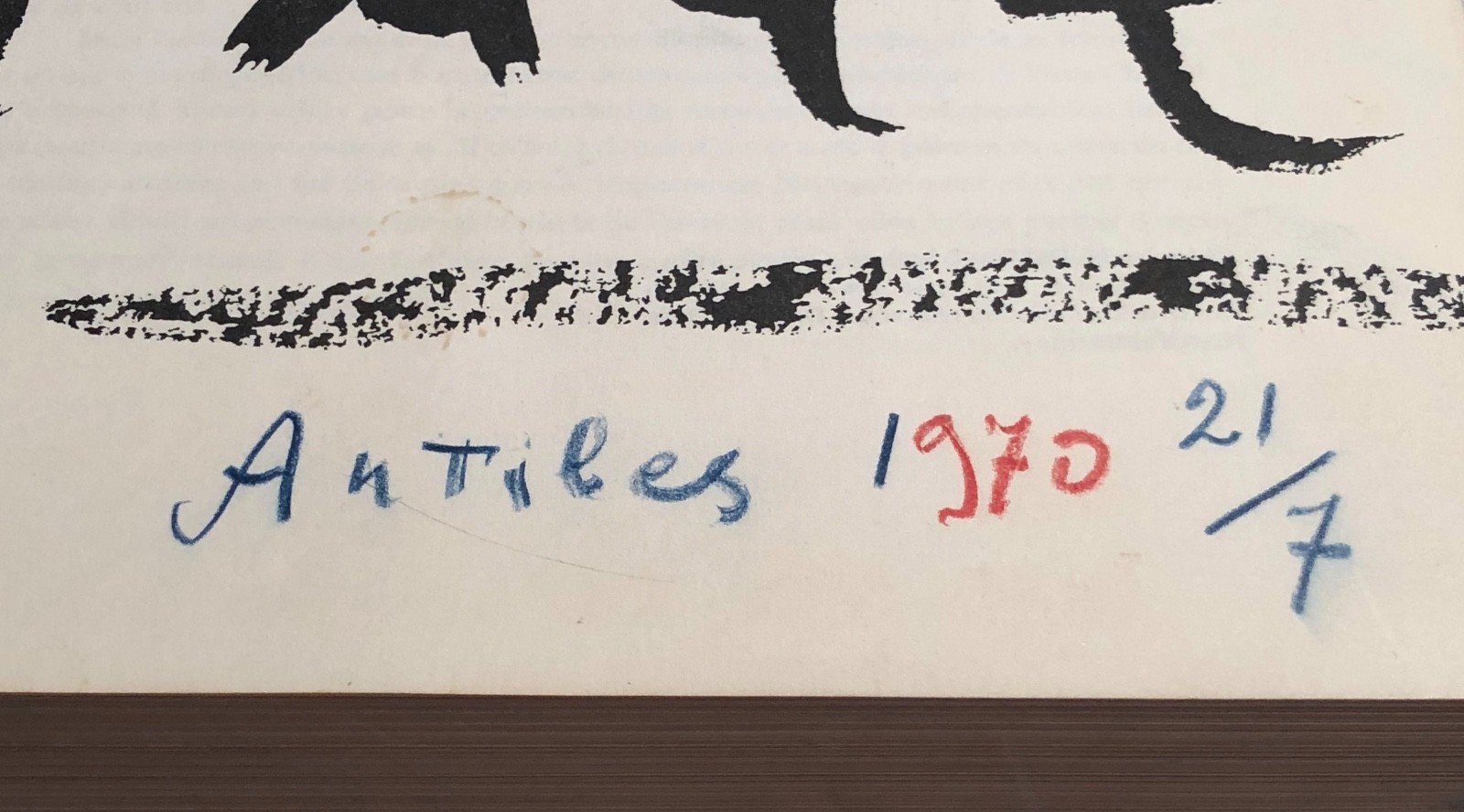 MARC CHAGALL 1970 ORIGINAL CRAYON BOOK DRAWING FOR CONDUCTOR ANDRE KOSTELANETZ