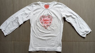 Tchibo TCM Langarm-Shirt Größe 122/128 Weiß Spätzchen Trachtenlook Wiesn