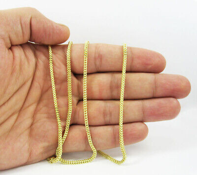 10K Yellow Gold 2mm Wheat Franco Box Chain Pendant Necklace 16'' 18'' 20'' 22'' 24''