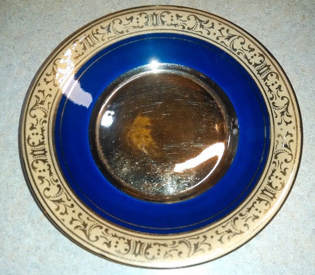 Limoges France Blue Gold Porcelain Demitasse Cup and Saucer