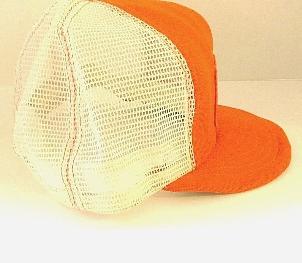 VTG SNAPBACK TRUCKER Trucking HAT Cap CCX Logo Embroidered Brown White Orange